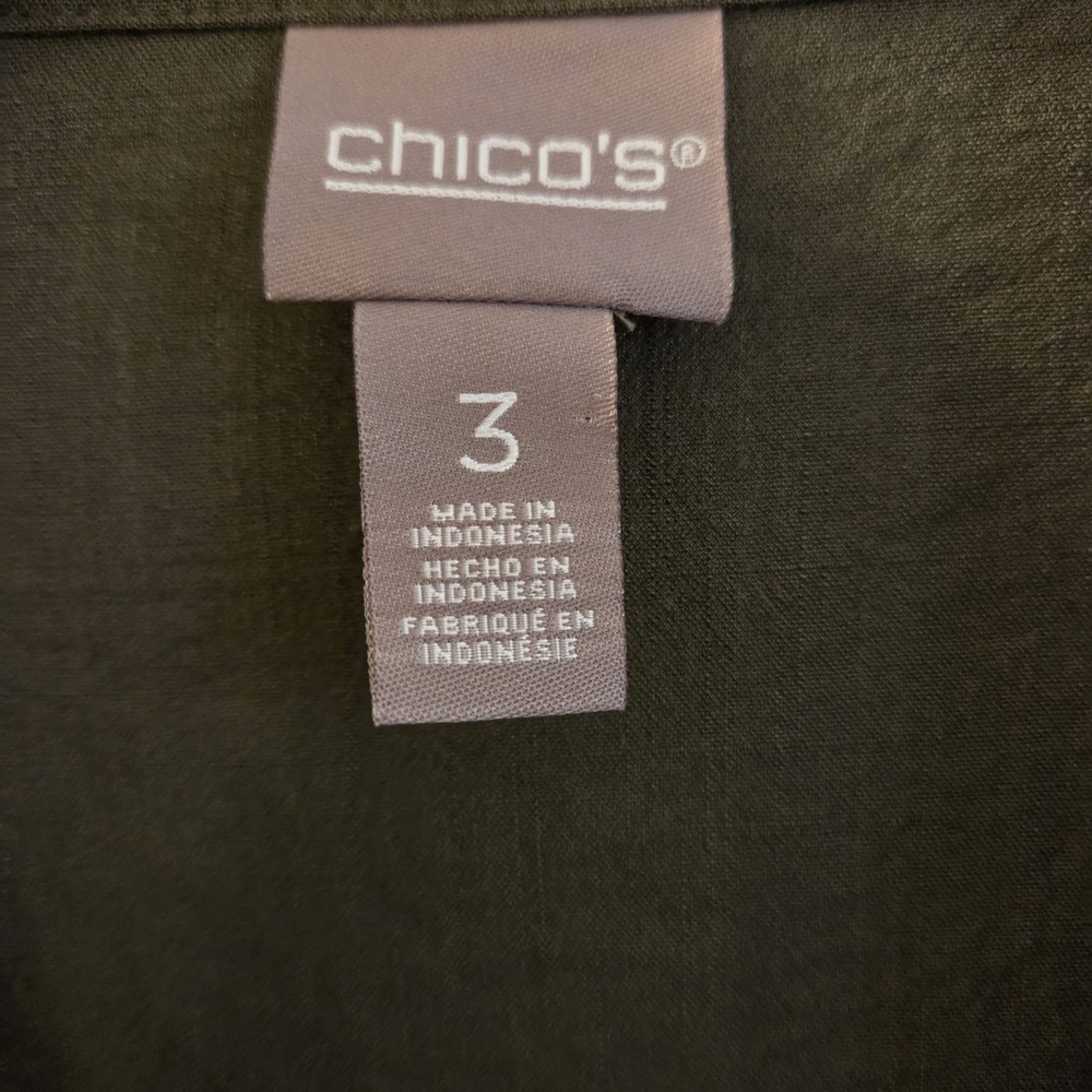 Chico's sz 3 lightweight olive single button blazer jacket XL casual chic - Picture 4 of 13